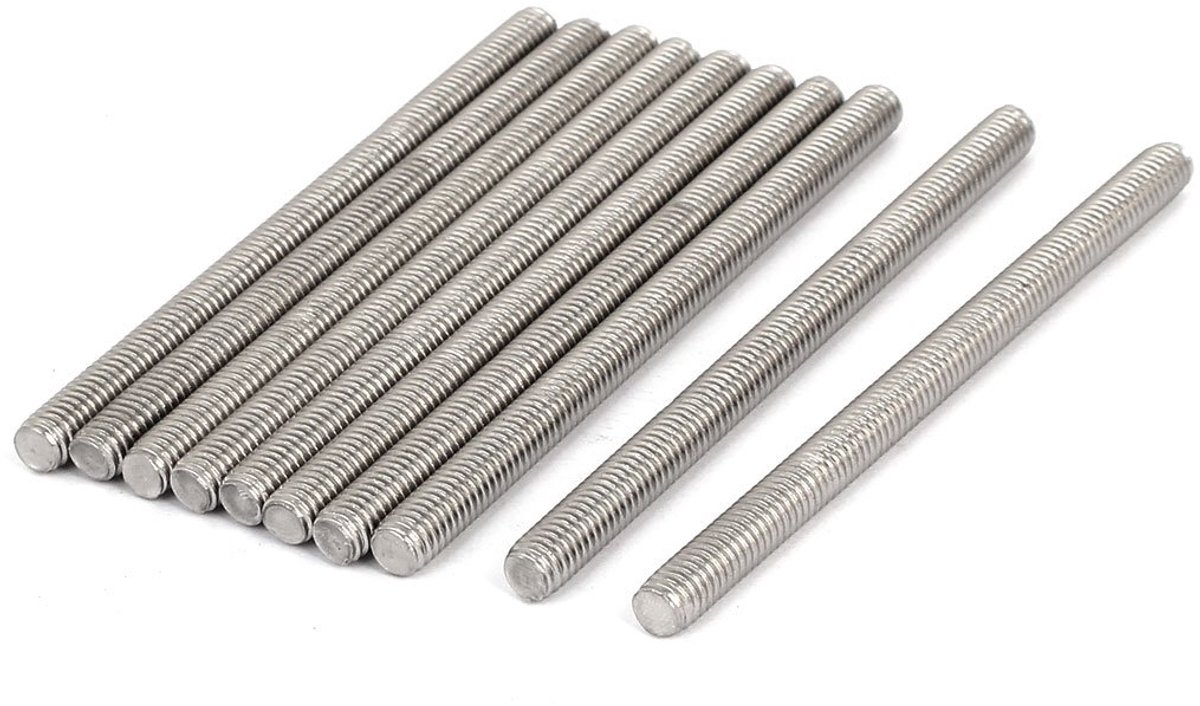 M6 x 90mm 304 roestvrij staal volledig schroefdraad staaf staaf studs sluiting 10 stuks