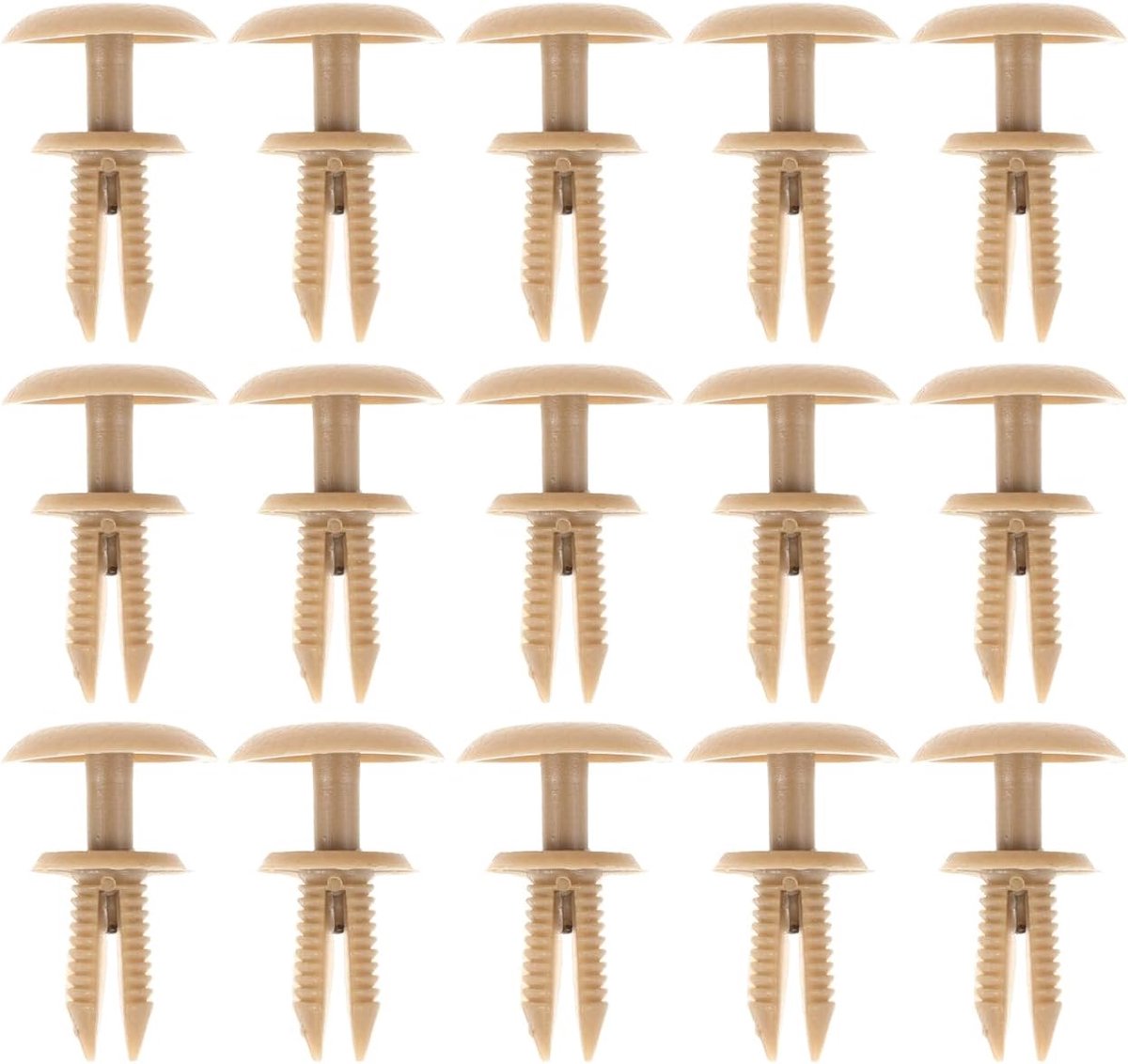 30 stuks bevestigingsklemmen voor de auto, beige, met spreidklinknagels, kunststof clips voor deurbekleding en bekleding, stabiele bevestiging door eenvoudige push-pin