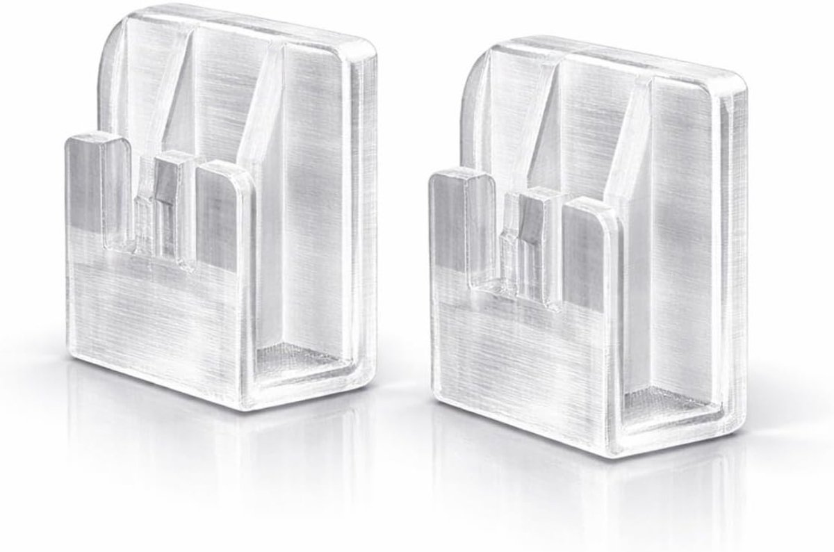 Clip-houder voor autokosten 2019-2023, set van 2 stuks, smal, afneembaar, wit, transparant, veilige bevestiging voor voorruit, discrete en duurzame houder (2)