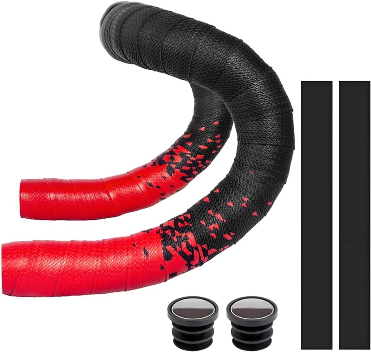2 rollen fietsstuurband PU stuurbanden racefiets lederen fietsstuurband fietsen gripband antislip schokabsorberend plakband comfortabele stuurtape met 2 stuks stoppen