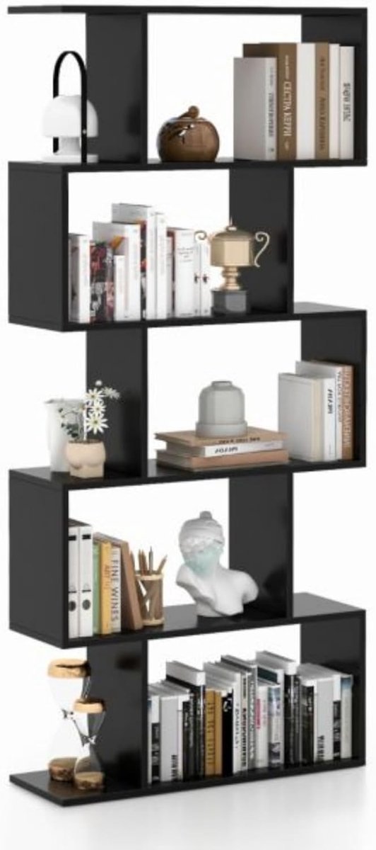 – Boekenkast – Vakkenkast – Roomdivider – Opbergkast – Kast - Zwart