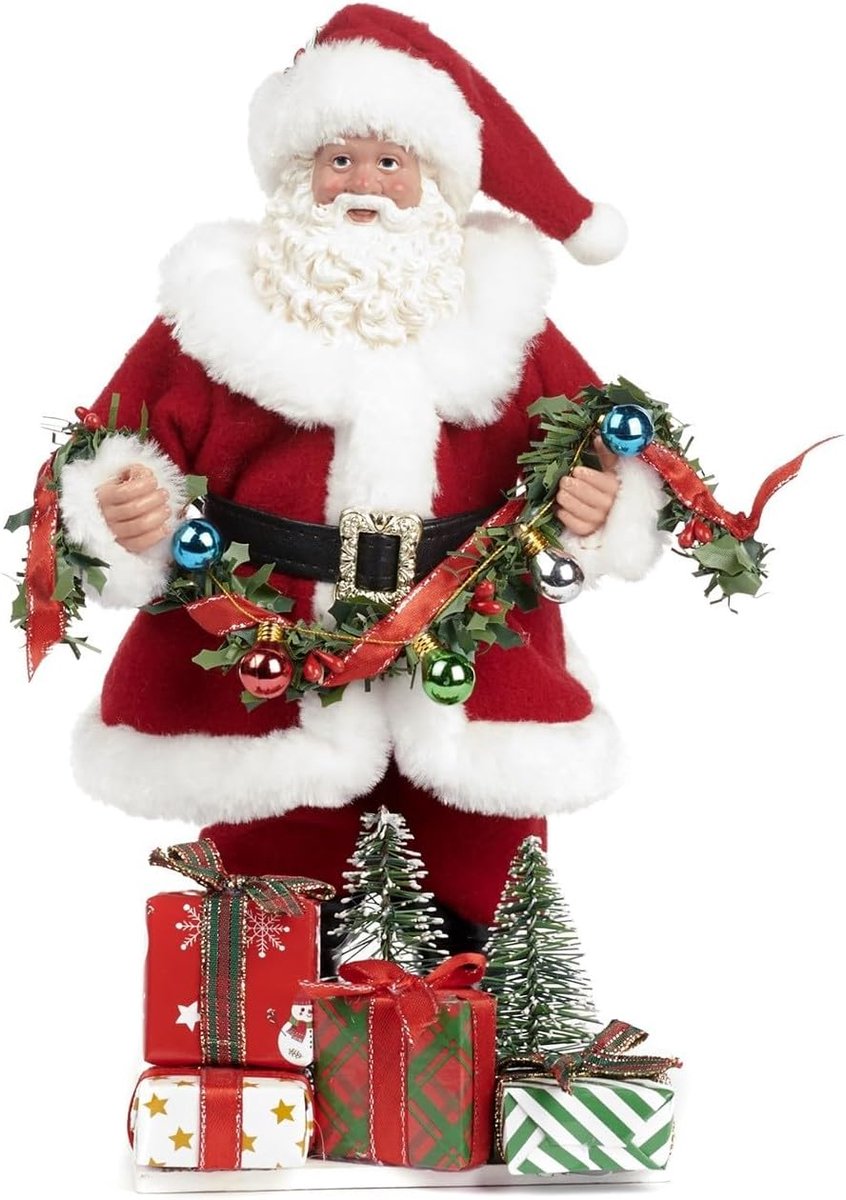 Santa Claus met pakketten 28 cm - kerstdecoratie - vrolijk ontwerp - perfect voor feestdagen - SnelShoppen