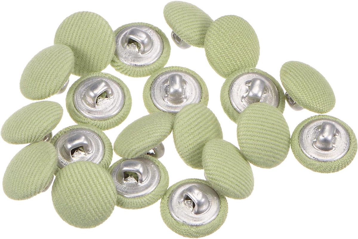 Knopen, 20 stuks, 20 liter, 12,5 mm, rond, metalen schacht, naaiknopen voor pakken, jurken, blouses, lichtgroen