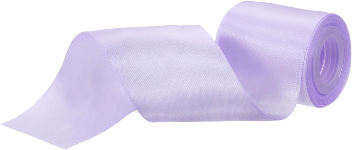 Satijnen lint Grosgrain dun stevig 50 mm voor bruiloftsboeketten van zijde voor Valentijnsdagcadeaus geschenkverpakking taart strikken lichtpaars 5 yard (6 m)