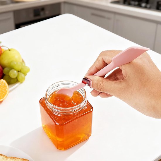 Spatels, Dunne Gebogen Uiteinden voor Schrapen Slanke Schepkop voor Scheppen en Mengen Accessoire for Keuken Potten Cosmetica Smalle Flessen — afbeelding 3