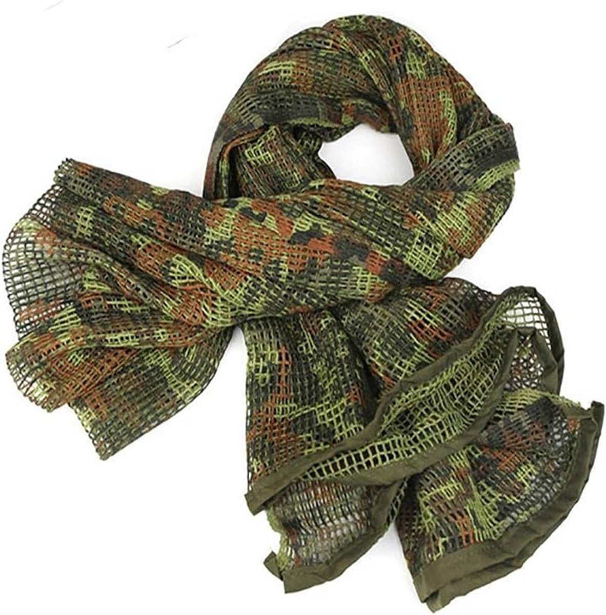 Halsdoeken Woodland Camo Sjaal Woestijn voor Outdoor Sport, Tactische Militaire Halssjaal, Mesh Net Militaire Sniper Sluier Sjaal Camo Sjaal voor Jacht Schieten