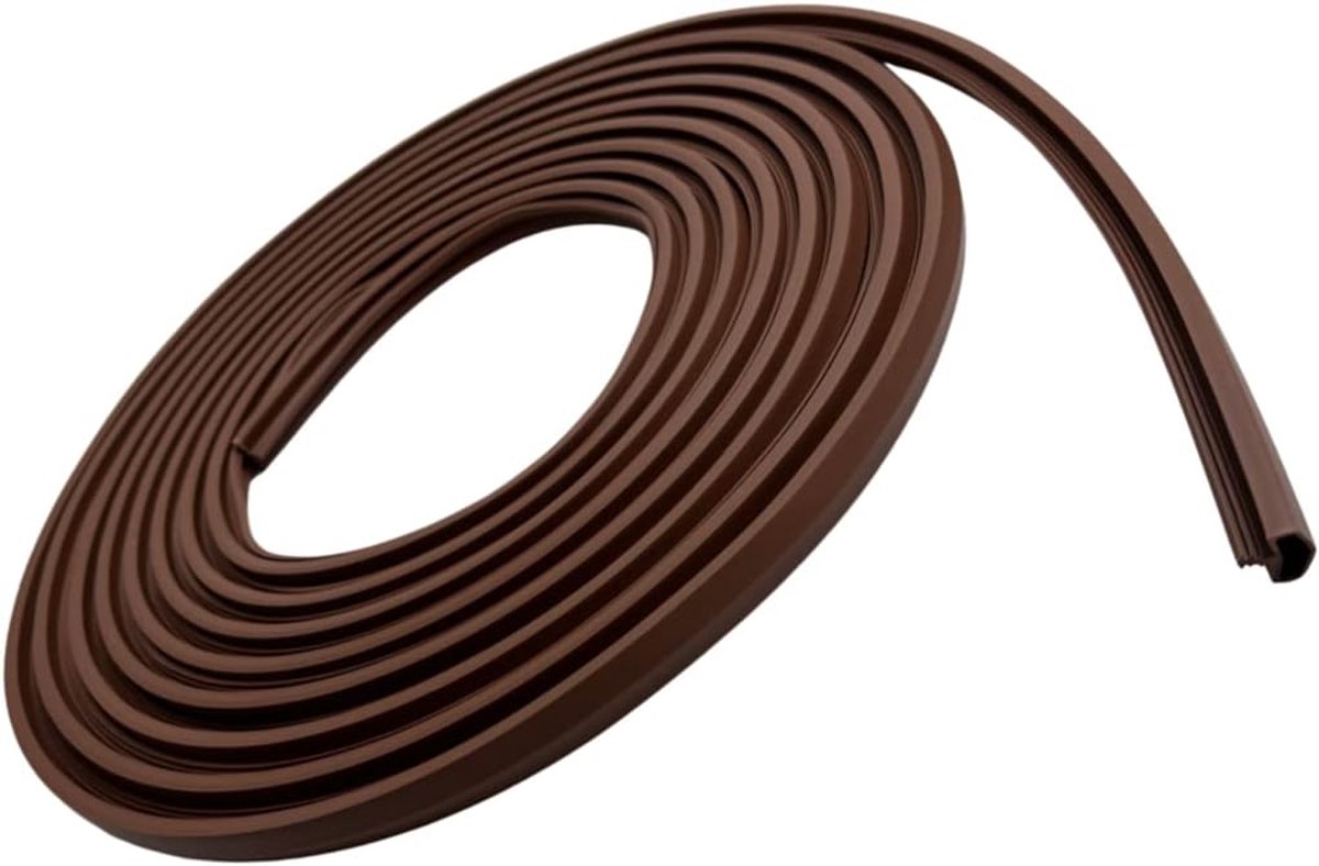 5 m afdichting kamerdeur BRAUN: 12 mm vouwbreedte / 2,8 mm groefbreedte / hoogte 6 mm / ideaal voor: huis en kamerdeuren, Afdichtingsprofiel
