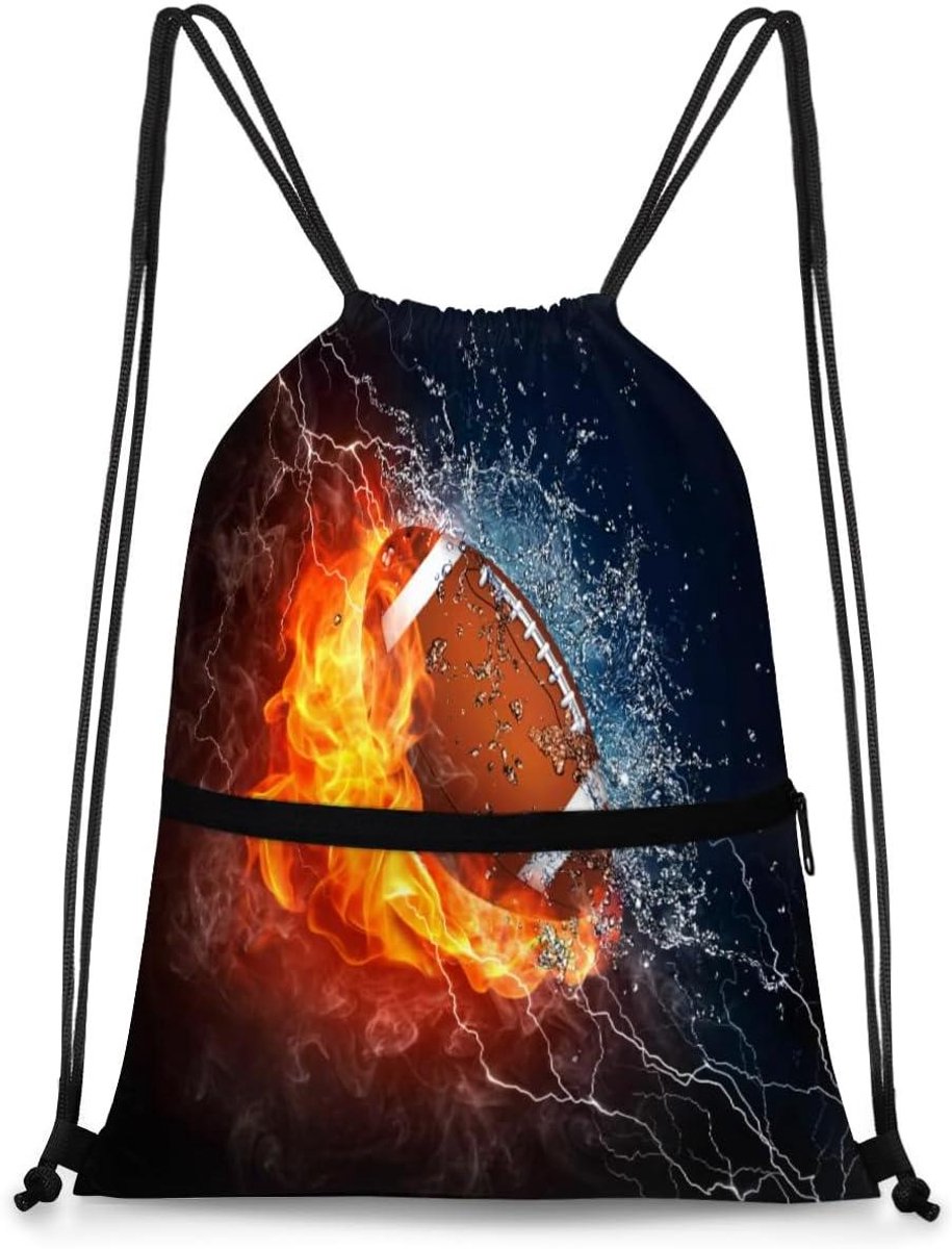 Voetbal Trekkoord Tas - Sport Rugzak Gymtas - Reizen en Sport - Waterafstotend Polyester - 46 x 36 cm