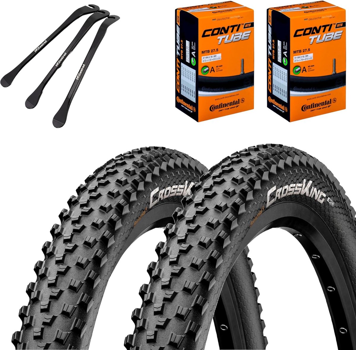Fietsbanden Cross King 27.5 of 29 Inch - met Binnenband - Inclusief 3 Metaalbandheffers - Optimale Grip en Comfort - SnelShoppen