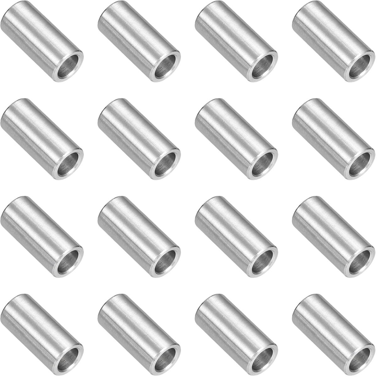 16 stuks 304 roestvrijstalen afstandshulzen, 8 mm boring x 12 mm buitendiameter x 25 mm lengte, afstandhouderbus voor M8-schroeven, bouten en stangen, zilver
