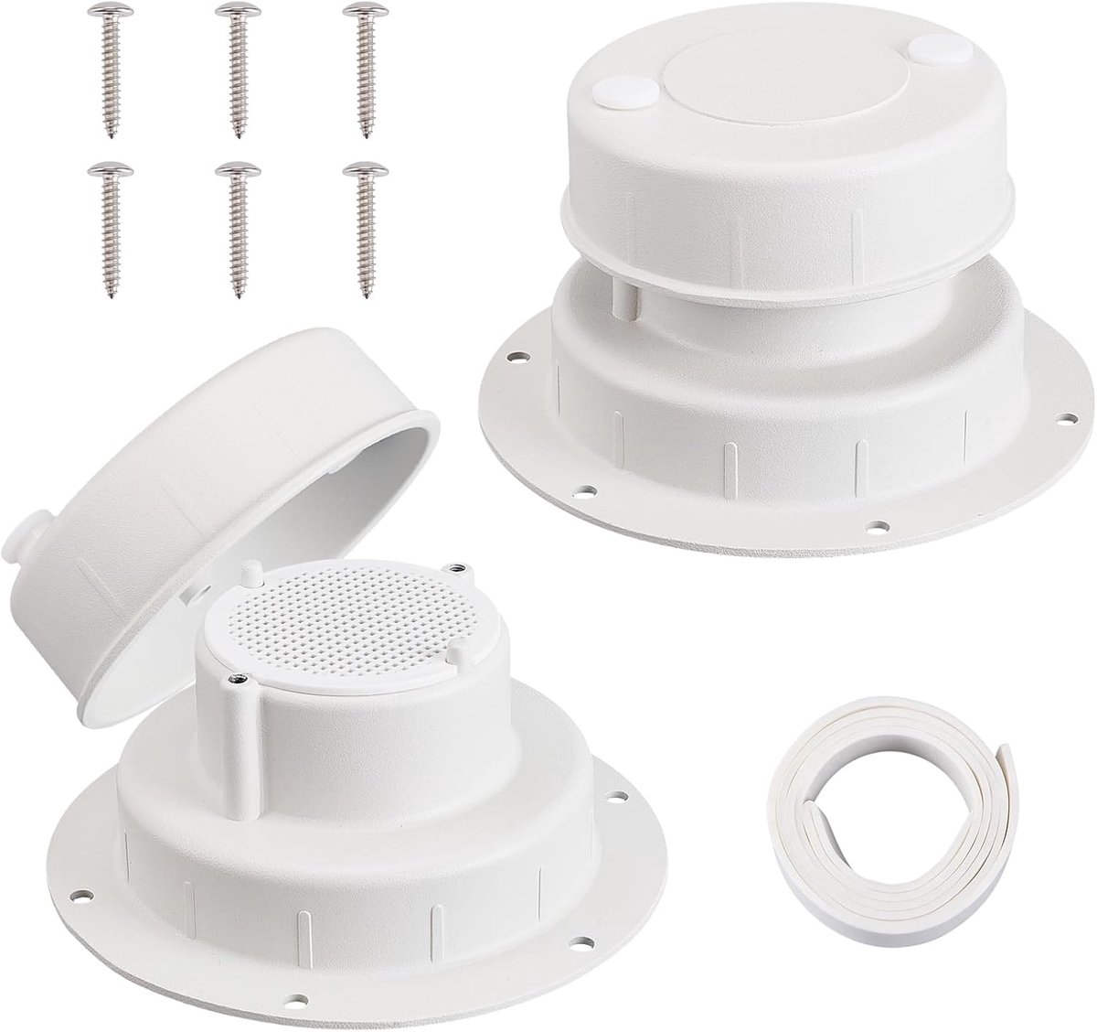 2 stuks aluminium ventilatiekap voor camperdak, vervanging paddenstoelvormige ventilatiedeksel met gaasscherm voor caravans en campers