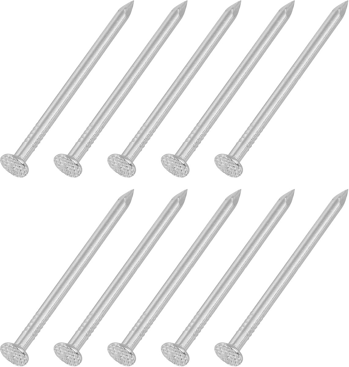 50 stuks kleine metalen schroeven, 6D x 5 cm, 304 roestvrij staal, ronde kopschroeven, gebruikelijke afwerkschroeven voor huishouden, houtwerken, fotoophangen, doe-het-zelf projecten, zilver