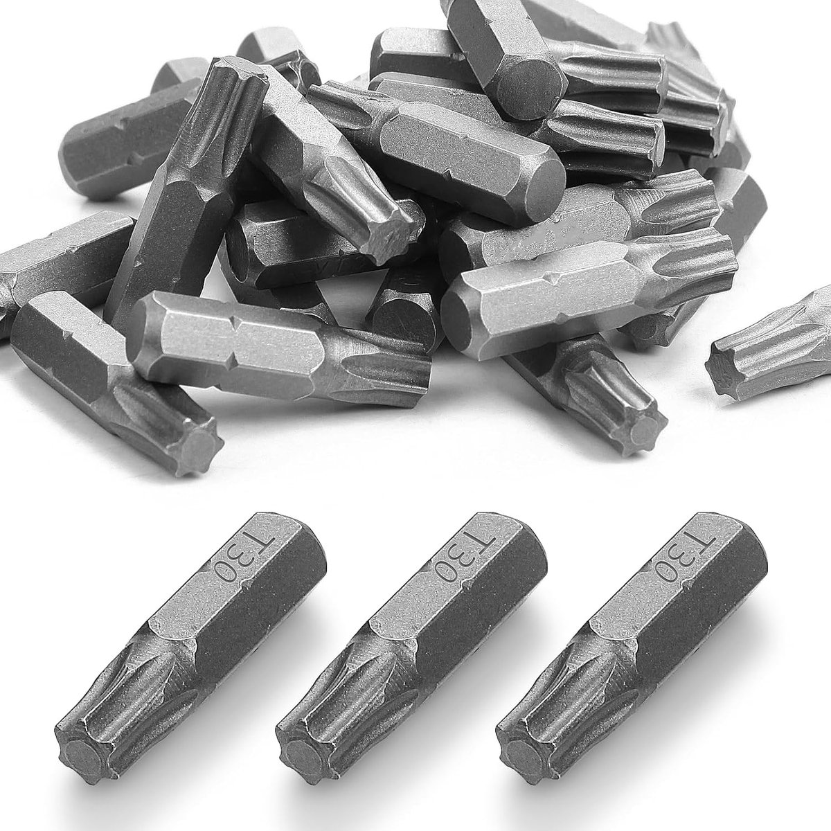 T30 bits, 30 stuks torx-bits, 25 mm, vervangende bits, torx-chroom-vanadium-staal, Torx T30, torx-bitset, bitset voor schroefbits