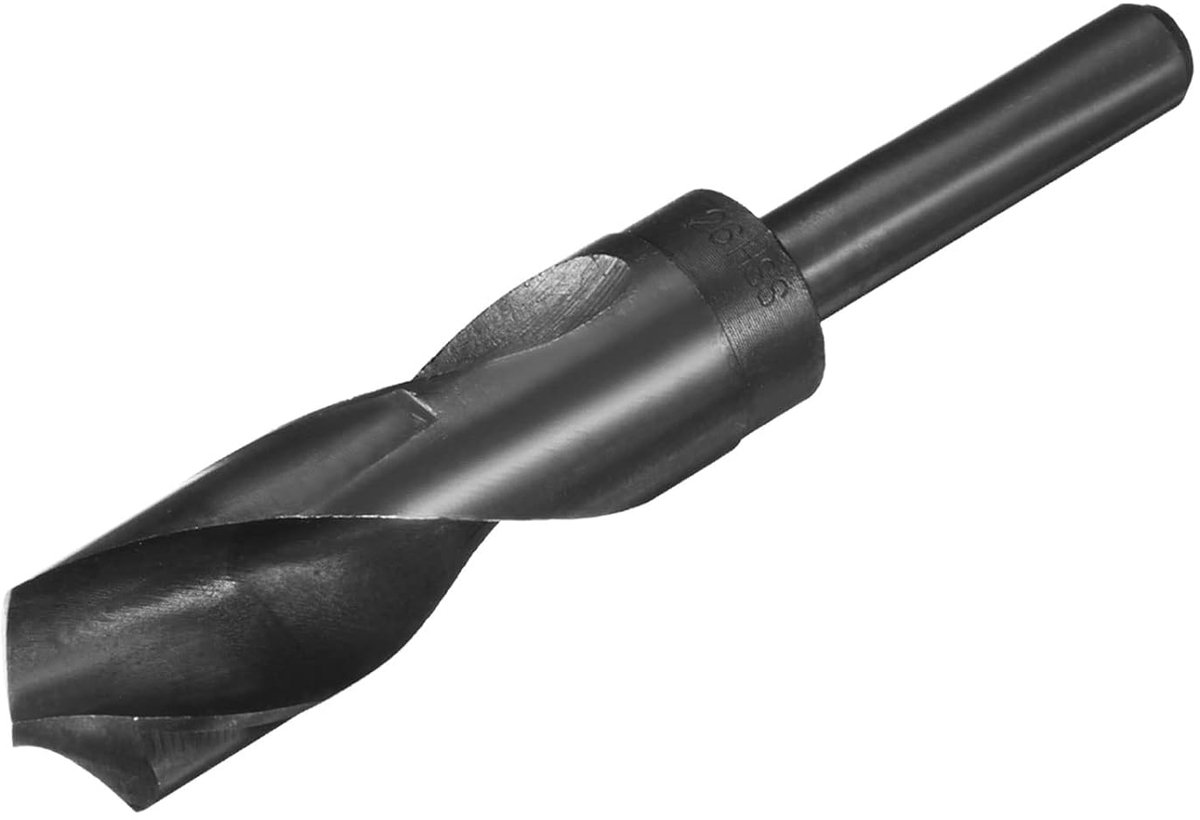 1 stuk 1/2" schacht 26 mm boor high-speed staal 9341 gereduceerde schacht spiraalboor voor industrie huis aluminium metaal nitridecoating zwart