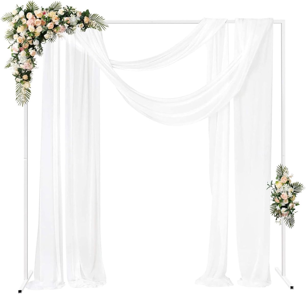 Bruiloftsboog 2 x 2 m - Wit metaal - Vrijstaand frame - Perfect voor decoratie - SnelShoppen
