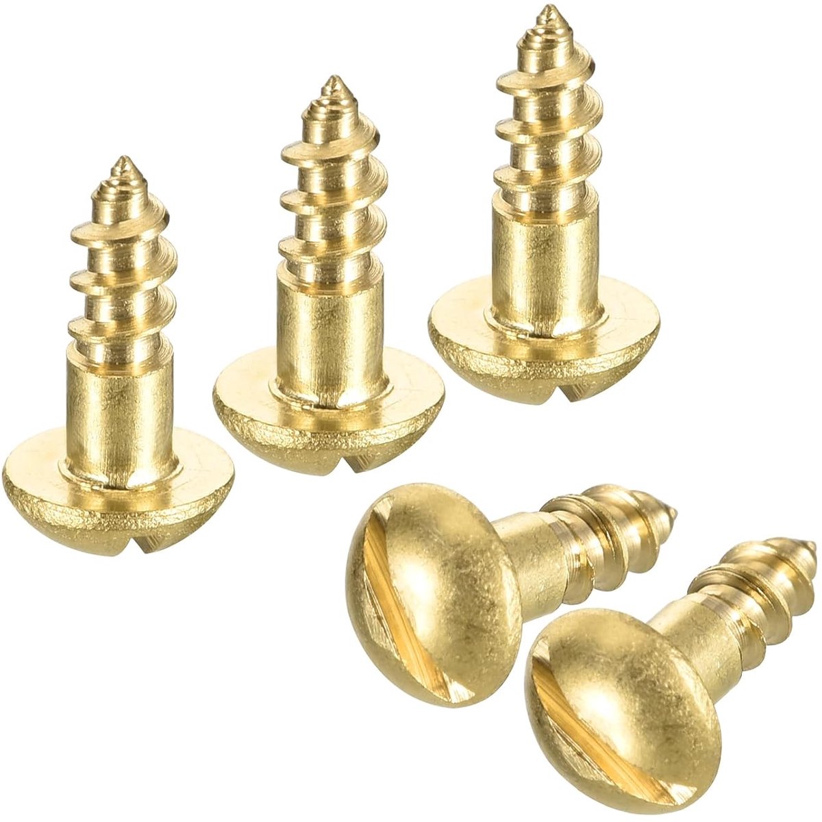 Houten schroeven M4 x 12 mm sleuf ronde kop messing zelftappende schroef houtwerk schroef 15 stuks