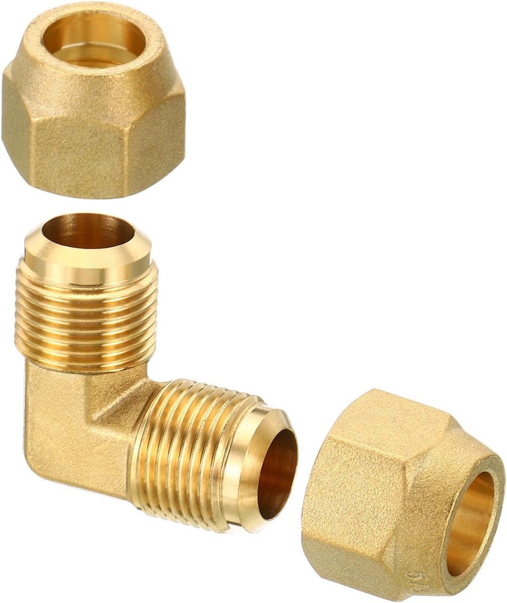 5/8" x 5/8" messing buisleiding fitting fakkel 90 graden hoek buis fitting buisleiding adapter aansluiting met moer voor airconditioner koeling loodgieterij