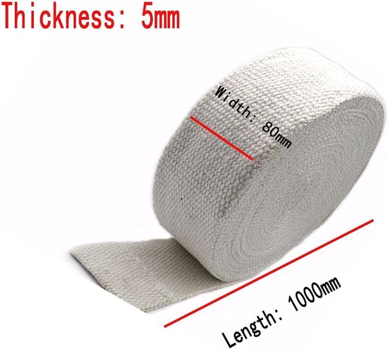 Vezelstrips, keramische vezelband, isolatietape, vuurvaste band, glasvezelband, aluminiumsilicaatband, aluminium, 3 mm x 80 mm x 1000 mm — afbeelding 5