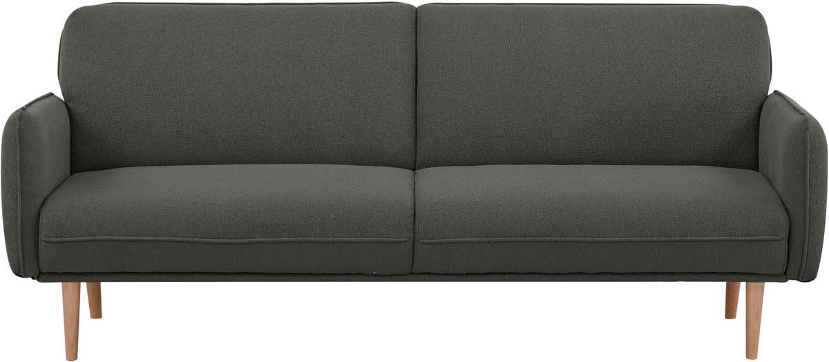 Slaapbank Adeleine Donkergroen Teddy Bouclé | Sofa Bed, Houten Design Poten
