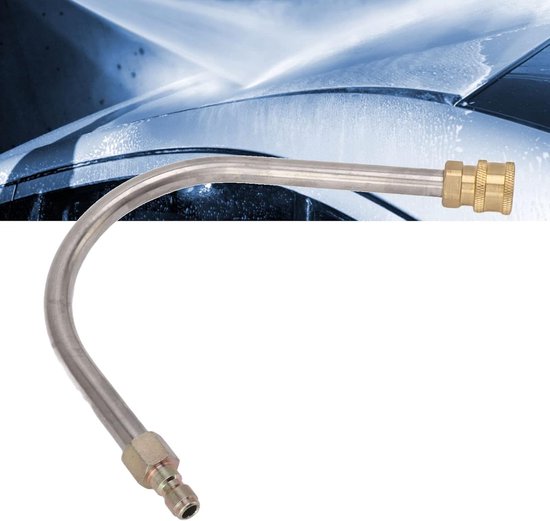 Hogedrukreiniger verlengstuk 45 graden gebogen gebogen roestvrij staal messing 4000PSI 1/4 inch Quick Connect Power Washer Gebogen staaf spuitlans voor vervanging (U-vormig) — afbeelding 3