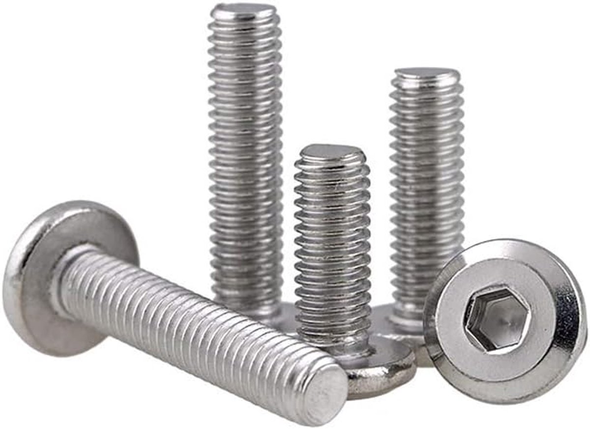 Meubelbouten, Inbussenschroeven van Roestvrij Staal, voor bevestiging meubels, bed, wiegen en stoelen, M6×100mm,5 stuks