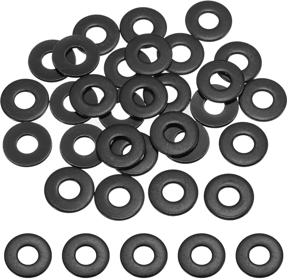 20 stuks platte sluitringen M10 boring x 20 mm buitendiameter roestvrij staal 304 metalen sluitringen zink zwart afvlakafdichtingen voor schroeven en bouten
