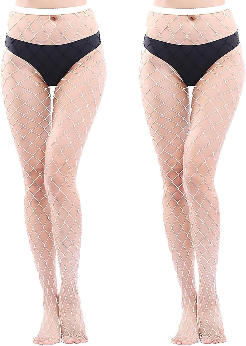 2 Stuks Witte Visnet Sokken, Sexy Trendy Been Sokken, Nauwsluitende Mode Modificatie Sokken, Rekwisieten Voor Feesten En Dansen, Geschenken Voor Vriendinnen.
