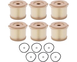 Brandstoffilter Waterafscheider Kit 6 Stuks Compatibel met RACOR 2010PM-OR 500FG Vervanging Olie-Waterfilter voor Optimale Motorprestaties en Eenvoudige Installatie