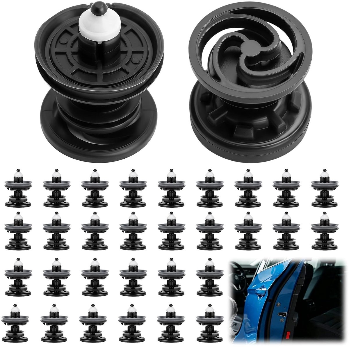 Clips voor auto, 30 stuks, kunststof klinknagels voor deurpanelen en bekleding, autobevestigingen voor carrosserie, vervanging van auto-onderdelen