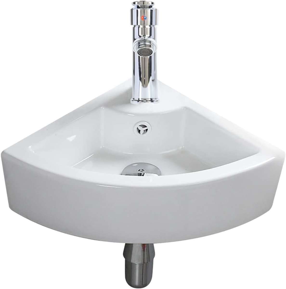 Compacte Keramische Spoelbak Gloss Witte Muur Hung Hoek Kleine Wastafel Mordern Ontwerp voor Badkamer Garderobe Toilet WC