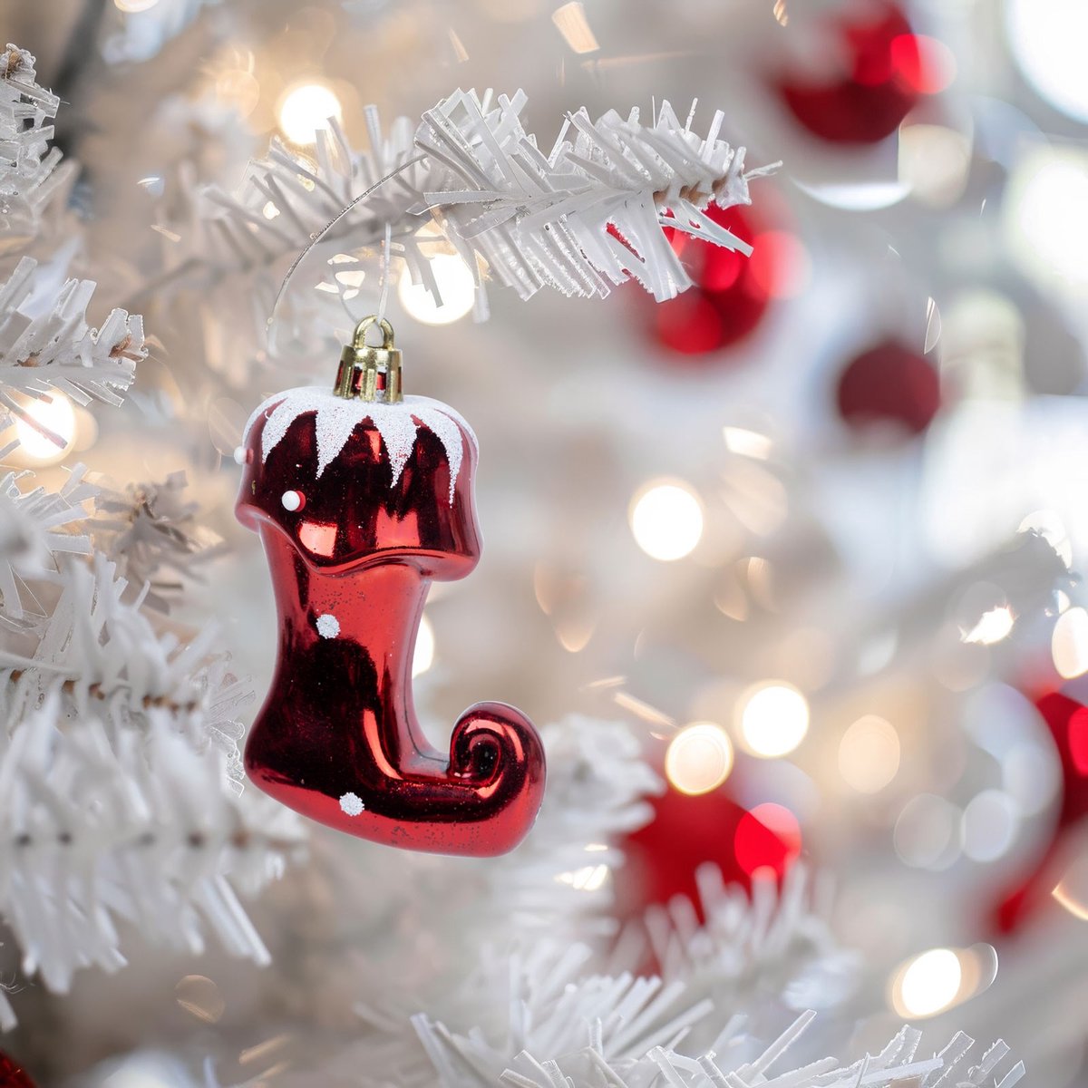 Kerstboomversiering - glanzende laarzen - 8 x 6 x 4 cm 1 Stuks [58588]