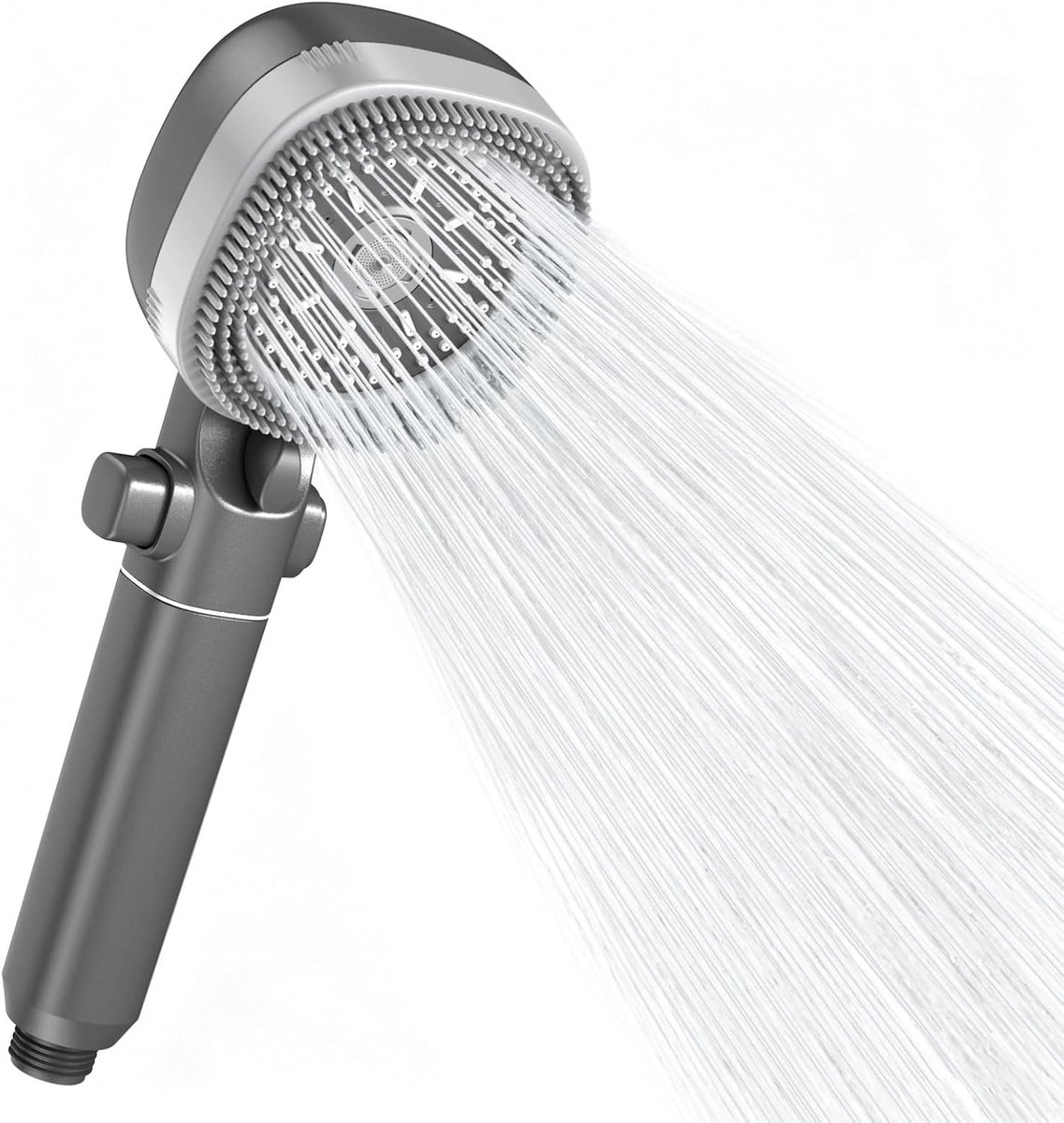 Handdouche vierkant met filter - gunmetal grijs - 4 straalsoorten - bespaart water - ShopVlot