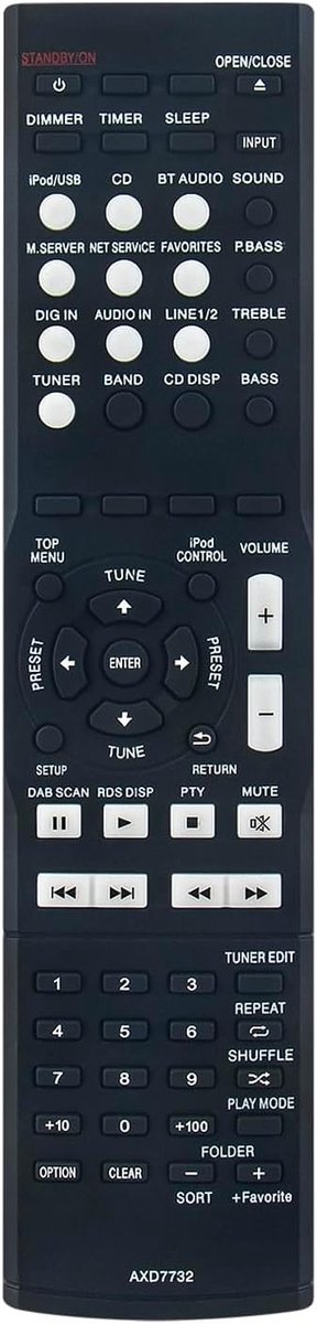 Afstandsbediening voor Pioneer AV Receiver - Geschikt voor X-HM72, X-HM82 - Gebruiksvriendelijk - Perfecte vervanging - ShopVlot