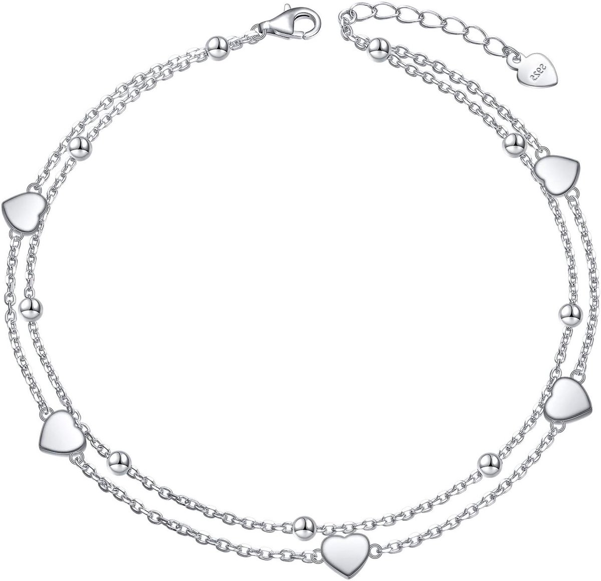 Enkelbandje - verstelbaar - 925 sterling zilver - waterbestendig - ShopVlot