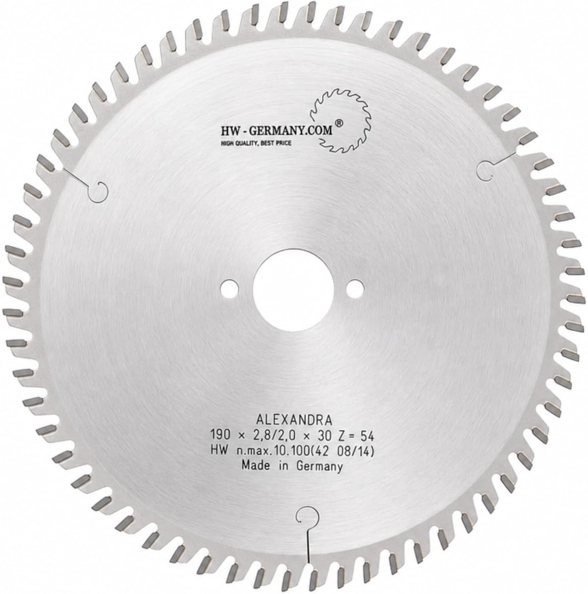 Cirkelzaagblad 190 x 30 - HM - 54 tanden - voor diverse materialen - hoge kwaliteit - ShopVlot