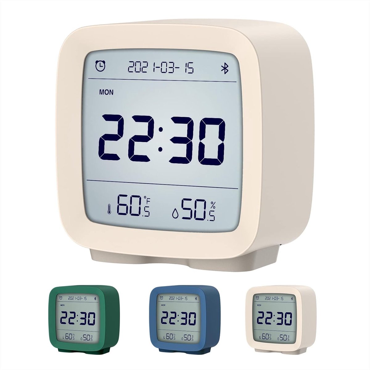 Alarmklok Bluetooth - Slim digitaal met temperatuur en vochtigheid - 16 alarmen en 8 ringtones - ShopVlot