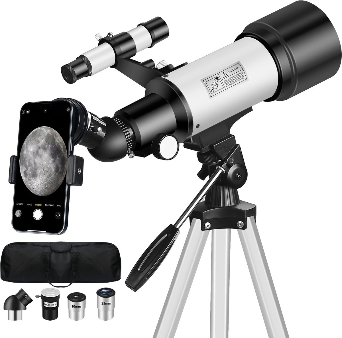 Telescoop voor volwassenen 70mm opening - 400mm refractor - verstelbare tripod - ideaal voor astronomie beginners - ShopVlot