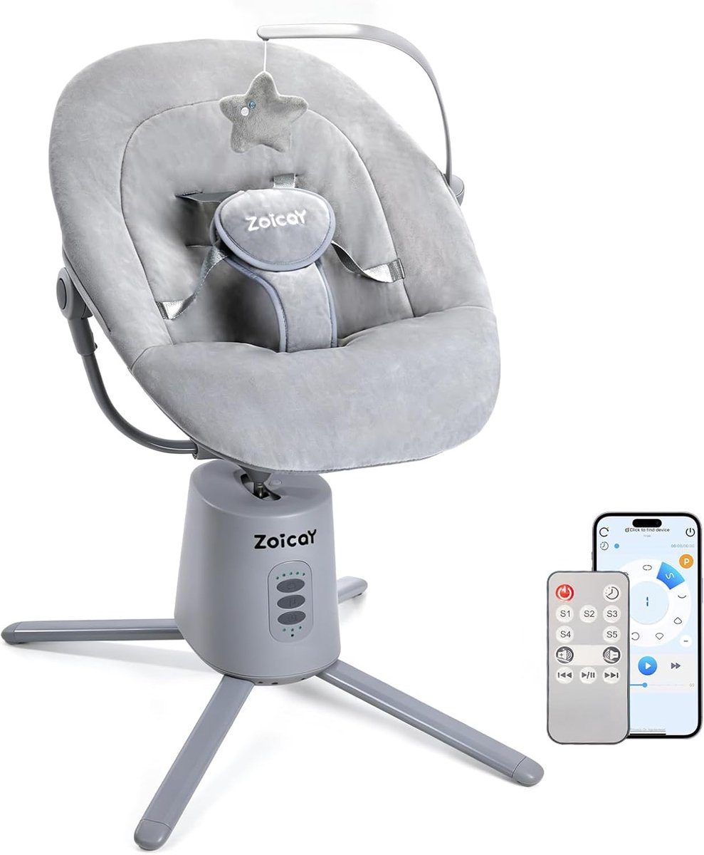 Elektrische Baby Bouncer - 3 Schommelsnelheden - Comfortabele Zitting - Ideaal voor Ontspanning - ShopVlot
