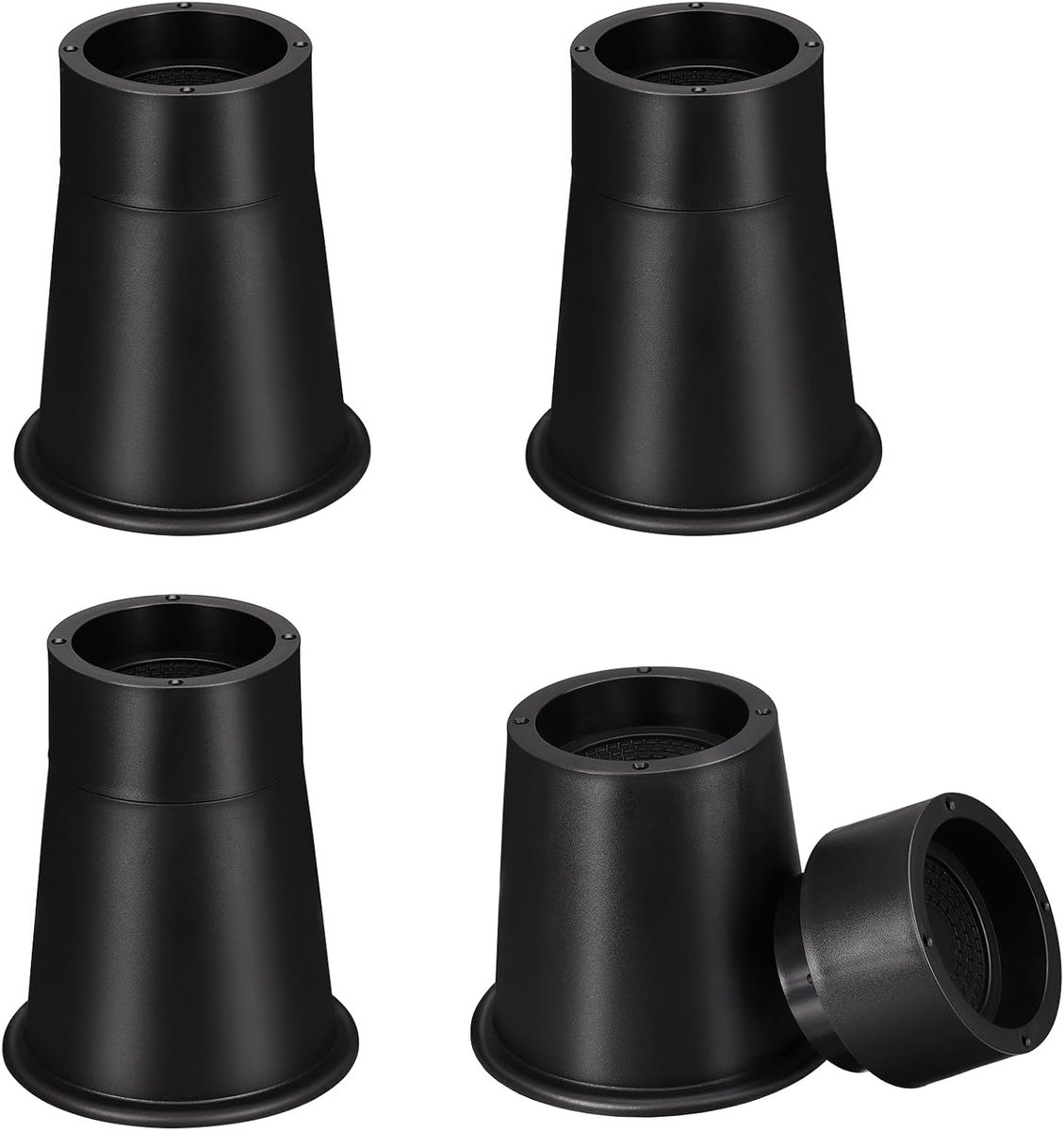 Bedverhogers 5,8 inch - Zwart - Diepe cup design - Voorkomt verschuiven - ShopVlot