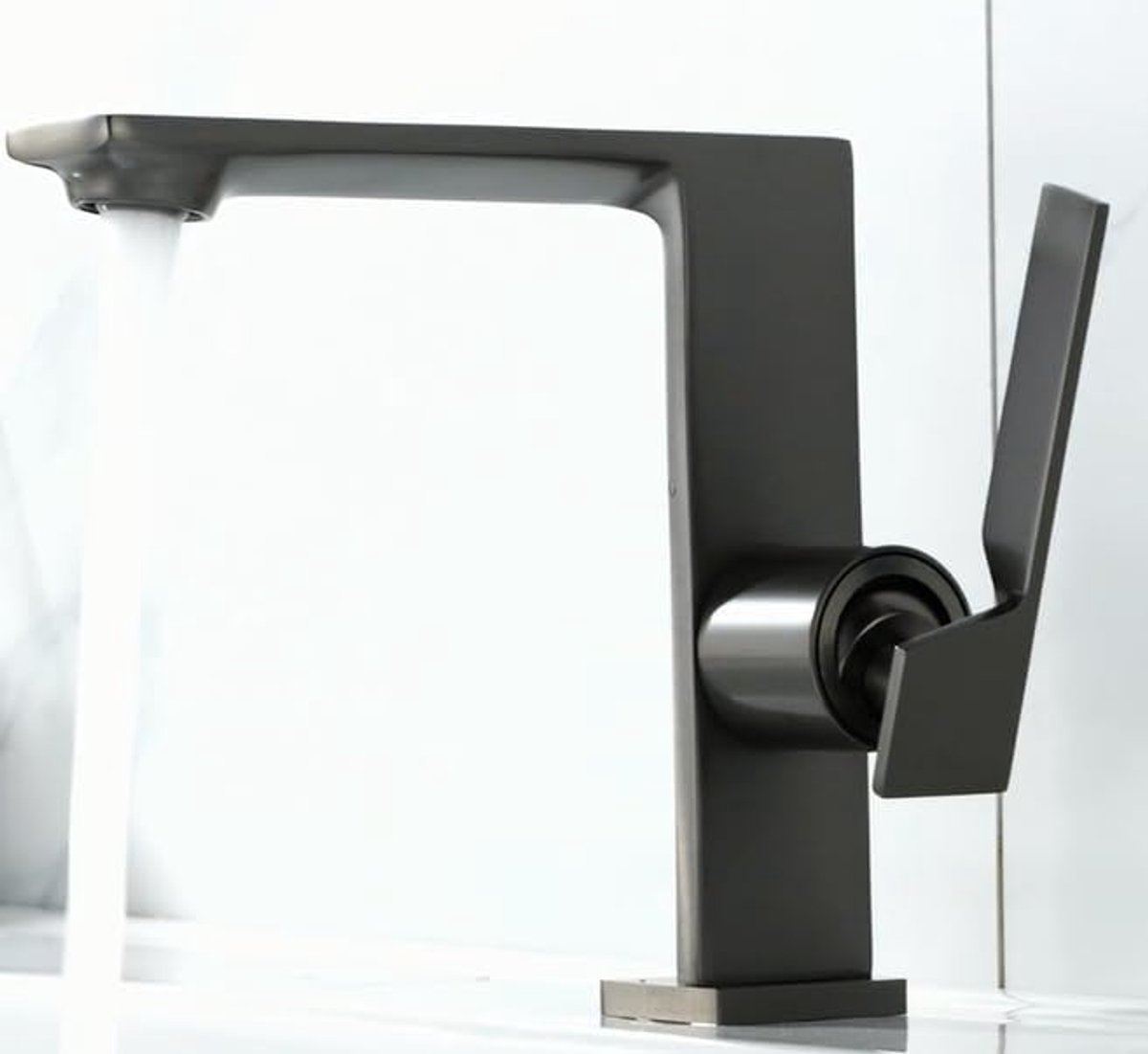 Badkraan hoog - grijs - moderne uitstraling - perfect voor elke badkamer - ShopVlot