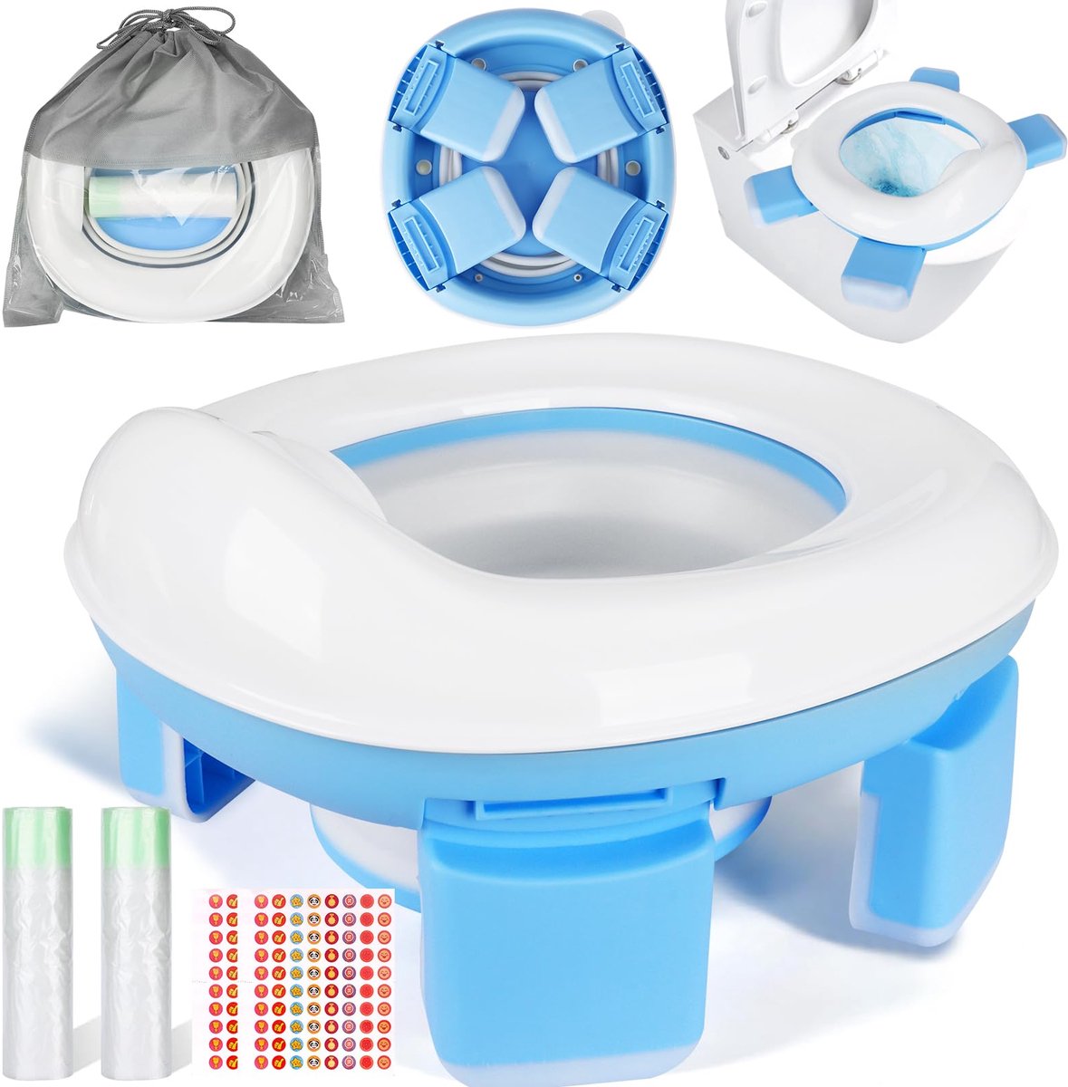 Toiletbril voor kinderen - opvouwbaar kindertoilet - draagbaar potje - ideaal voor zindelijkheidstraining - ShopVlot