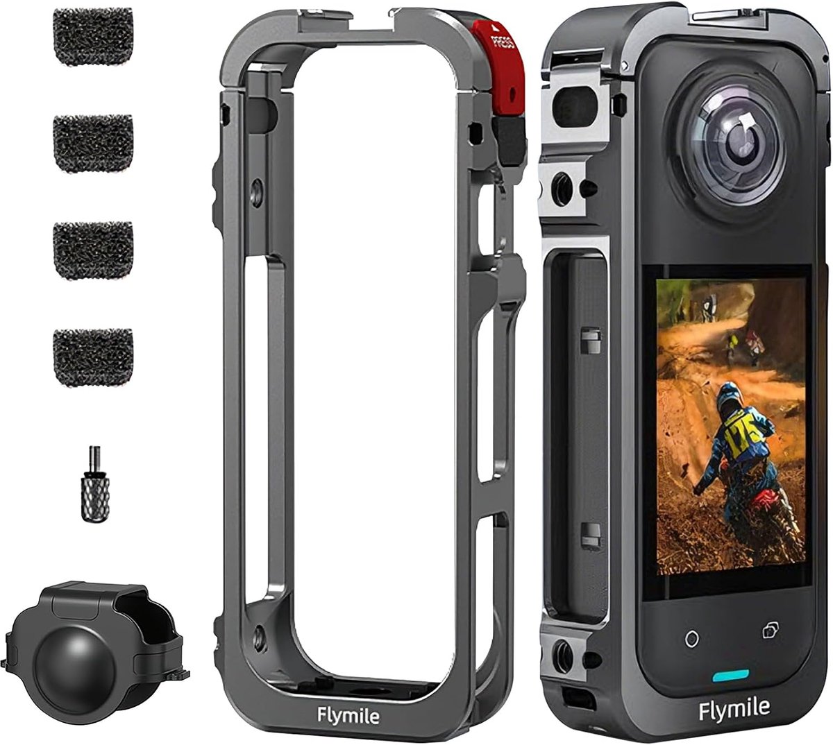 Beschermhoes voor Insta360 X5 - Aluminium Frame - Inclusief Lenzenkap - Optimale Bescherming en Toegang - ShopVlot