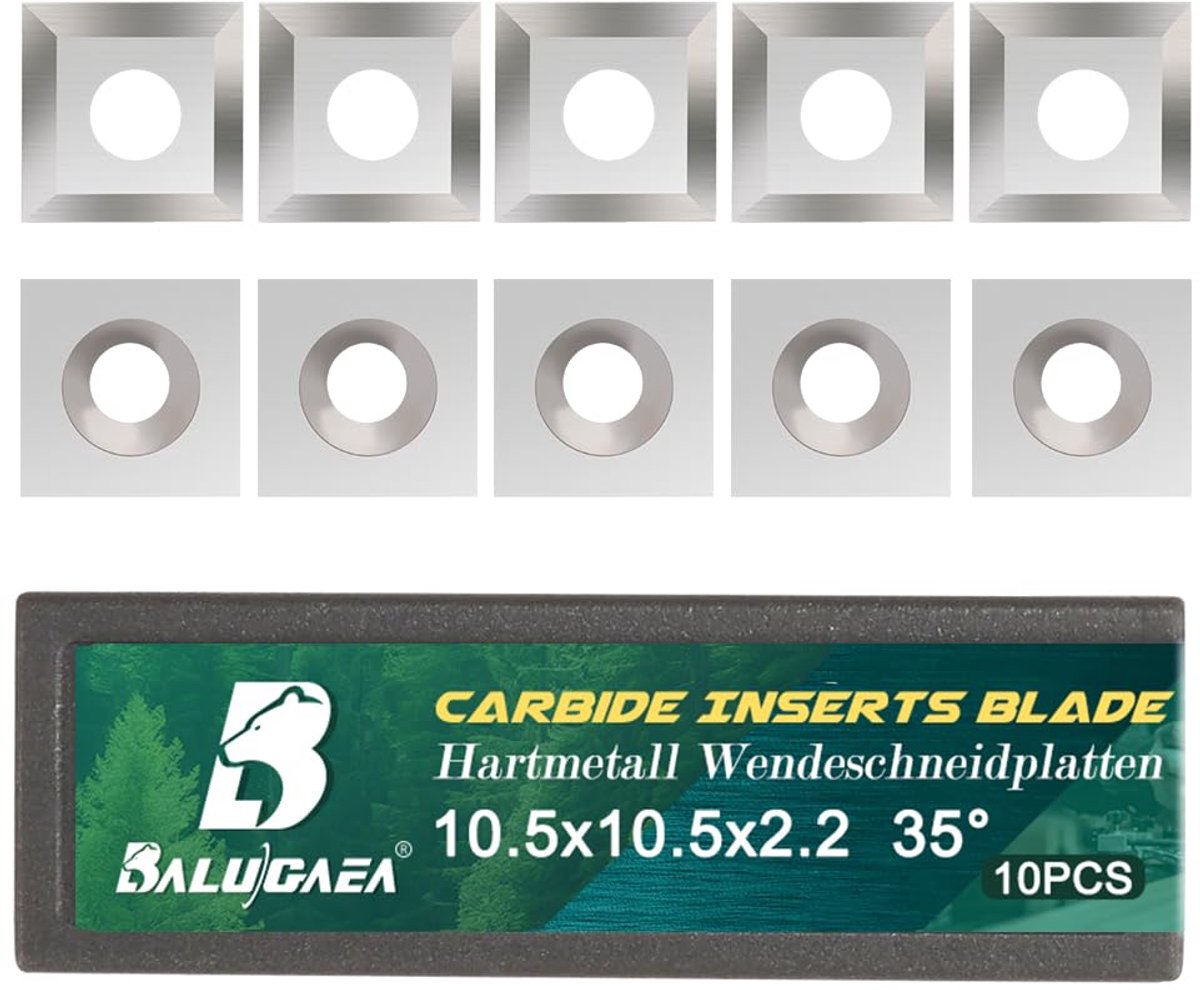 Omkeerplaten voor frezen 1 x 1 cm - hardmetaal - 35° snijkant - ideaal voor houtbewerking - ShopVlot