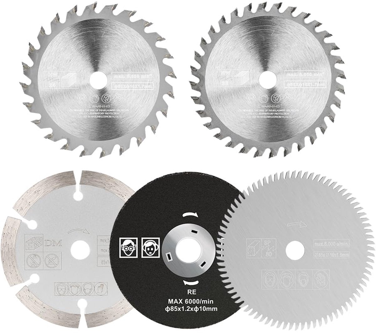 Cirkelzaagblad set 85mm - HSS/TCT en diamant - Precisie voor hout, metaal en kunststof - ShopVlot