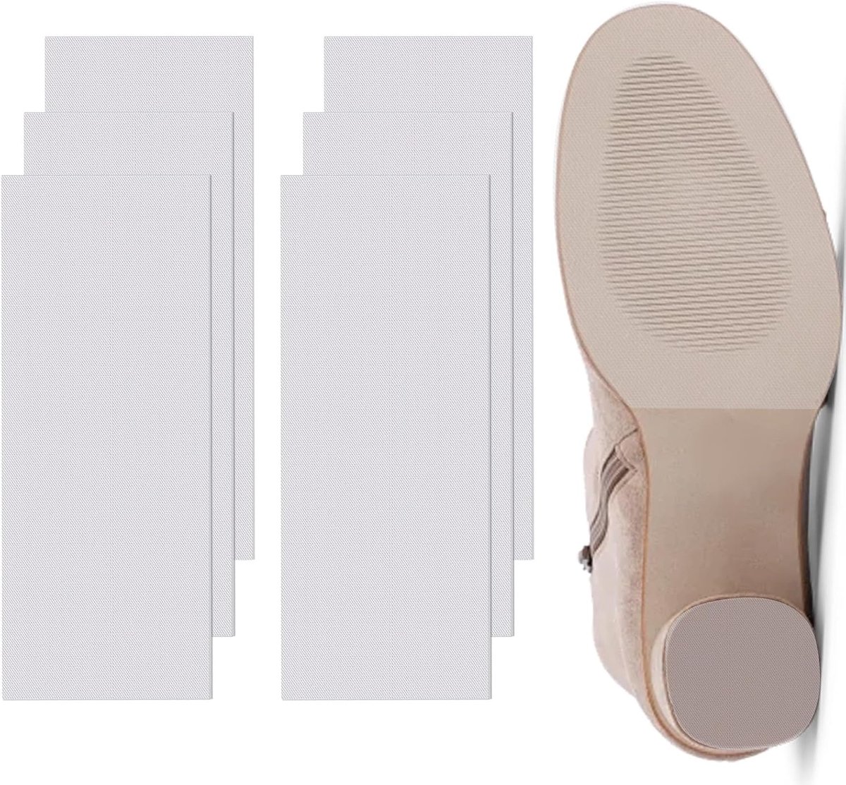 Zelfklevende schoenzoolbeschermer - 6 stuks - helder rubber - antislip pads voor hakken - ShopVlot