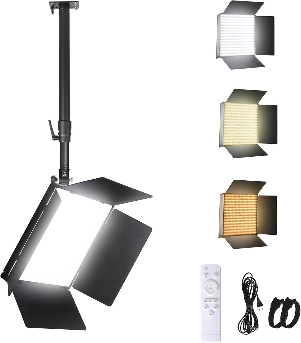 LED-paneel videolamp 18 inch - 110 W dimbaar - 8000 lux - ideaal voor studiofotografie - ShopVlot