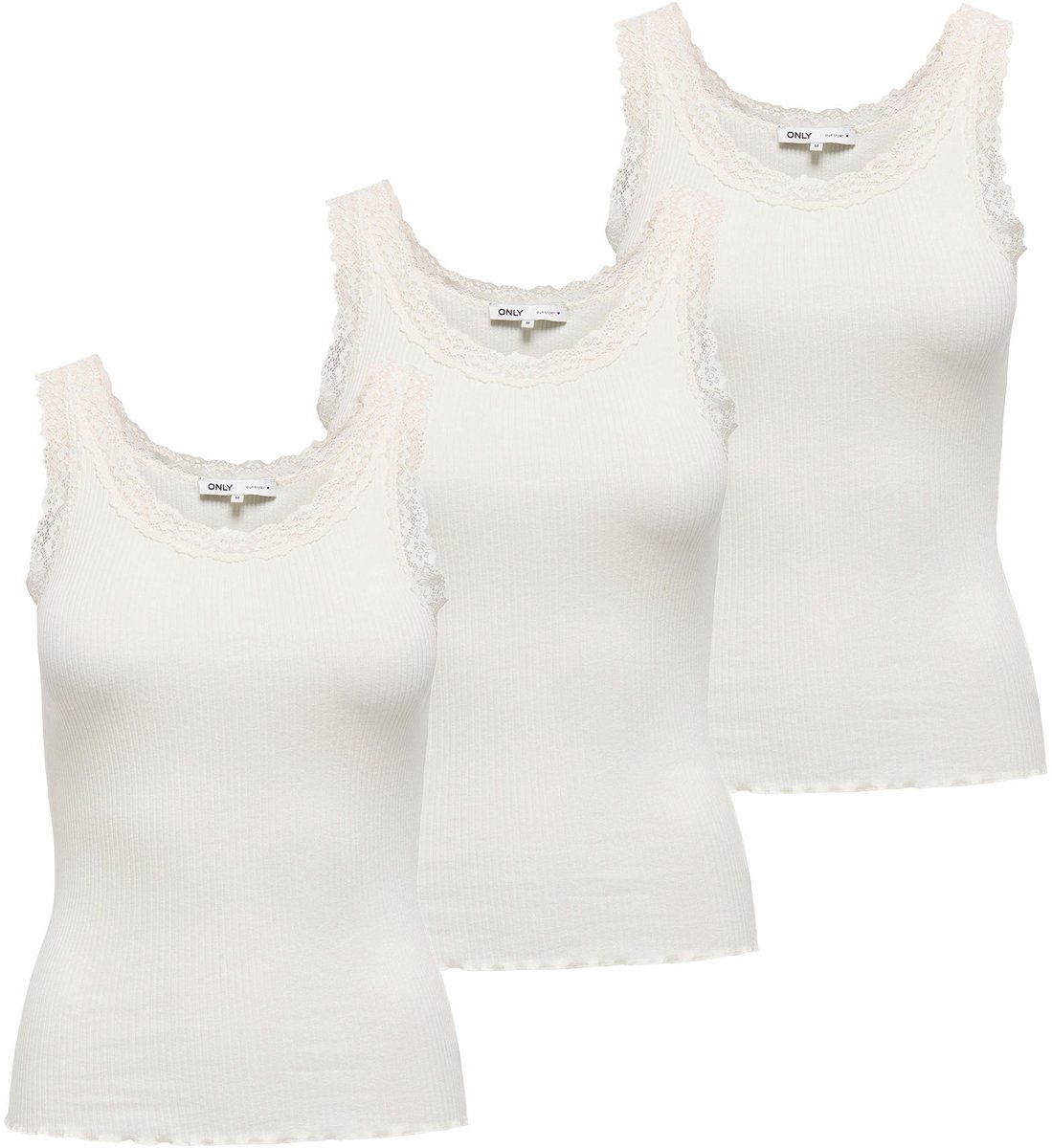 ONLY T-shirt ONLSARA SHARAI LIFEW TANK TOP 3P Set van 3
