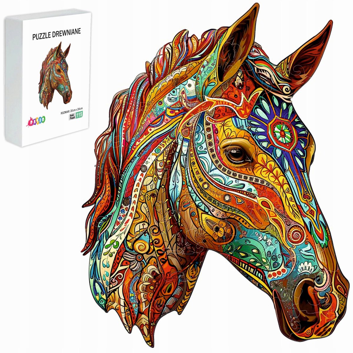 Houten Puzzel Paard 115 Stukjes - Cadeau voor Kinderen & Volwassenen