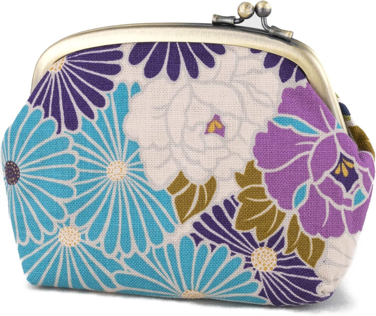 Schoudertas Retro Bloemen - Paars - Antieke Sluiting - Perfect voor Organisatie - ShopVlot