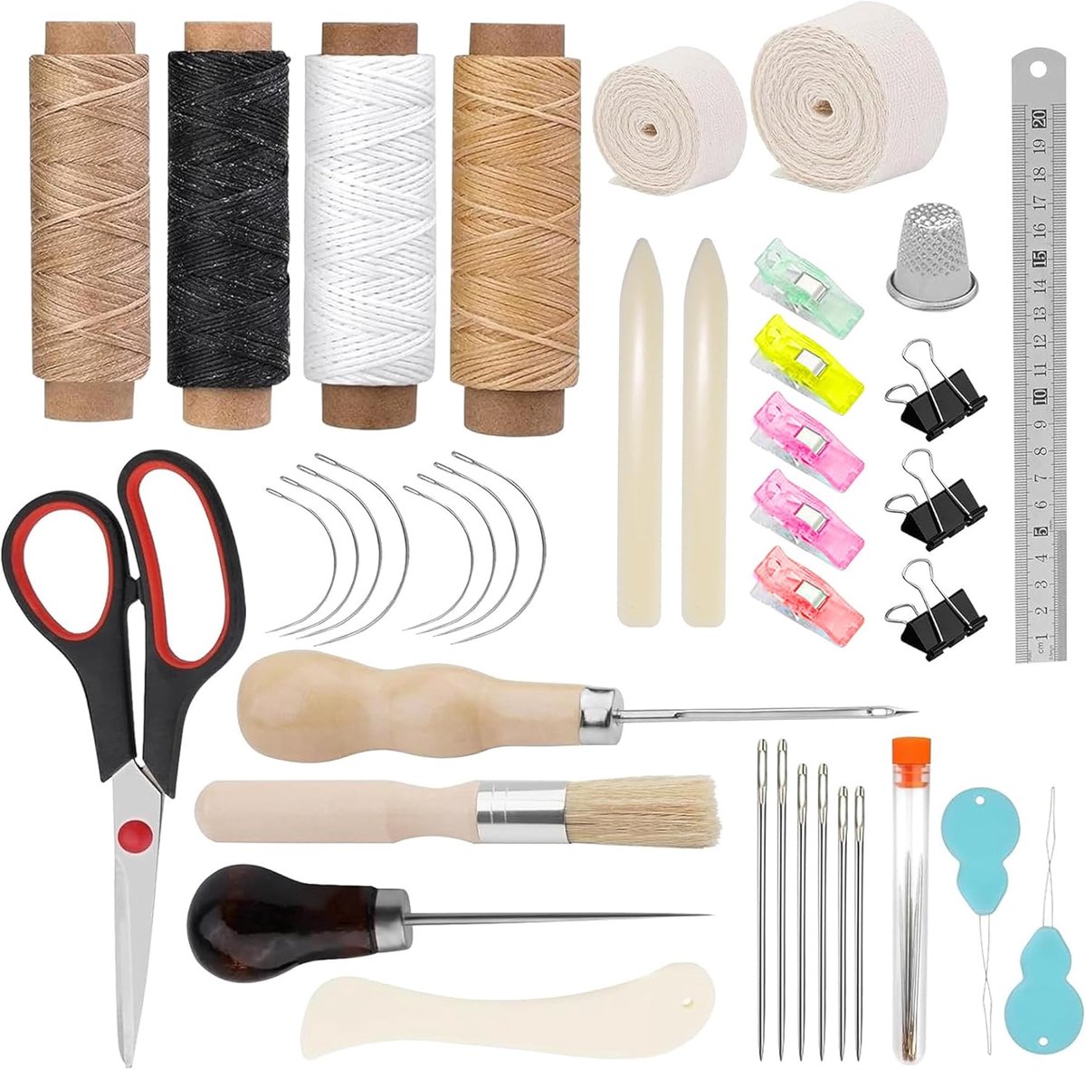 Boekbindgereedschapsset 41-delig - biologische bindband - gewaxte priem voor beginners - ShopVlot